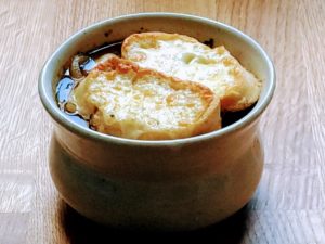 Instant Pot French Onion Soup with White Beans & Gruyère Toasts